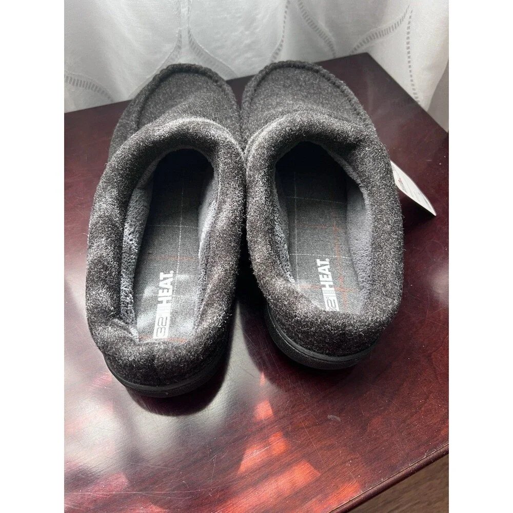 32 Degrees Heat Indoor Outdoor Black Slip On Memory Foam Slippers ~ Size L 11-12